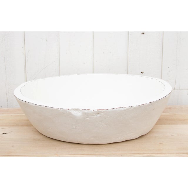 Farmhouse Oversized French White Dough Bowl For Sale - Image 3 of 9