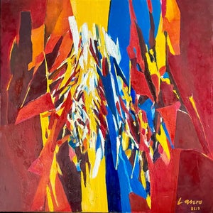 Roberto Lauro, 1960's Large Colorful Abstract Expressionist Swiss Oil Painting Robert Lauro, 1967