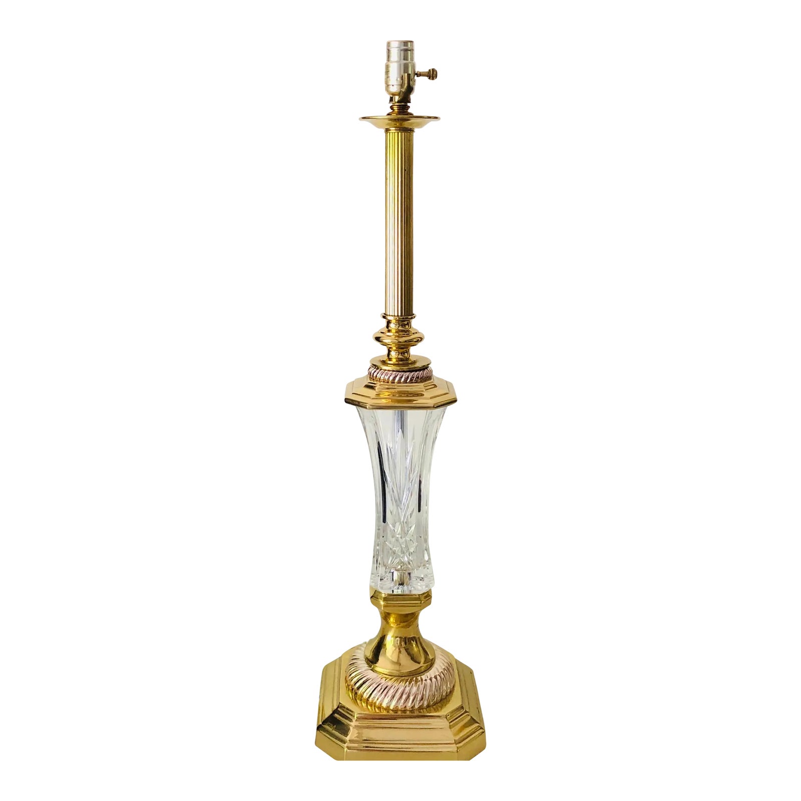 Waterford Crystal Brass Table Lamp | Chairish