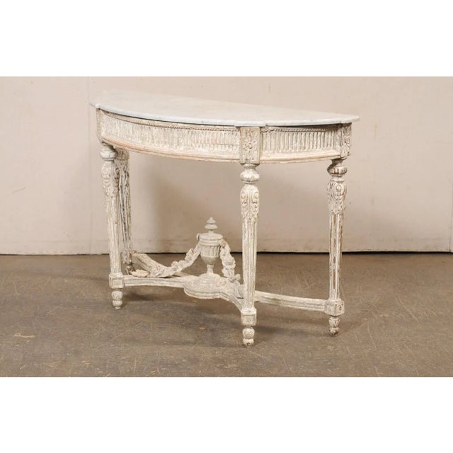 18th Century French Neoclassic Marble Top Console For Sale - Image 4 of 11