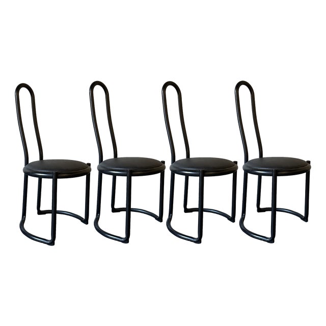 Tito Agnoli Style Chairs, 1980s, Set of 4 For Sale