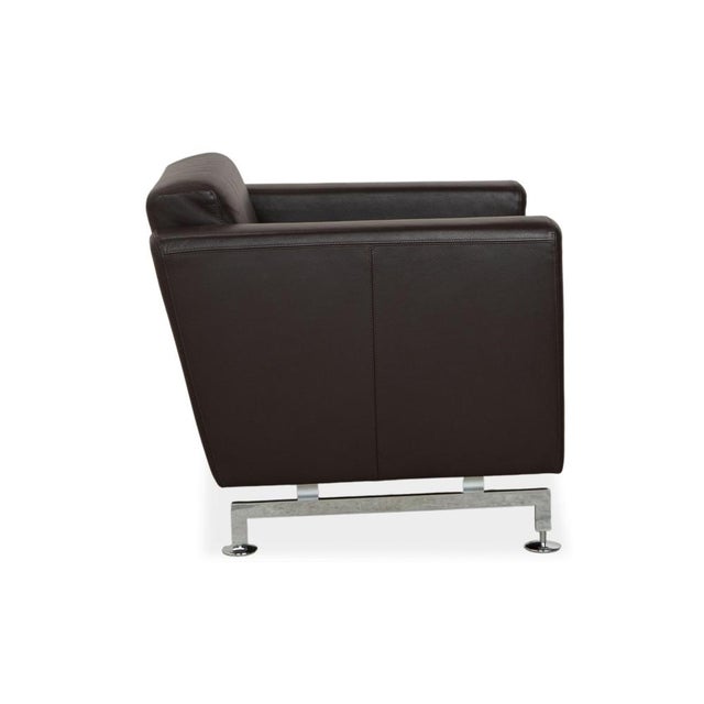 Serge Armchair in Brown Leather from Brühl For Sale - Image 9 of 13