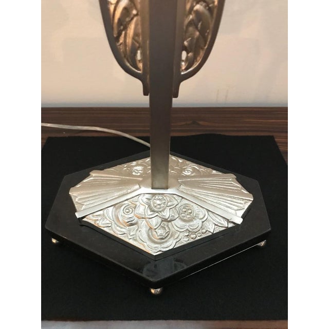 Geometric G Leleu French Art Deco Table Lamp For Sale - Image 11 of 13