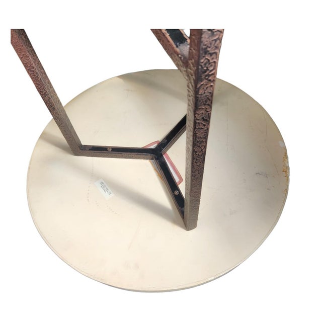1980's Postmodern Casa Bique Tessellated Fossil Stone & Brass Inlay Side Table, Attributed to Robert Marcius For Sale In Chicago - Image 6 of 11