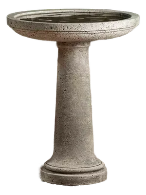 Isleboro Birdbath Gray Concrete Garden Ornament