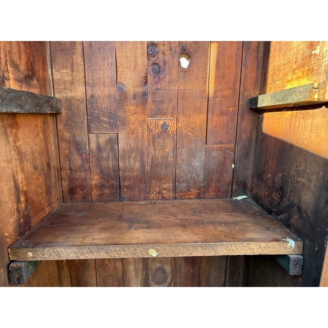 Antique Knotty Pine Country Farm Rustic Cupboard For Sale - Image 10 of 12