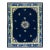 1920s Blue Navy Medallion Antique Chinese Peking Carpet 9'2" X 11'8" Knotted Wool Rug For Sale