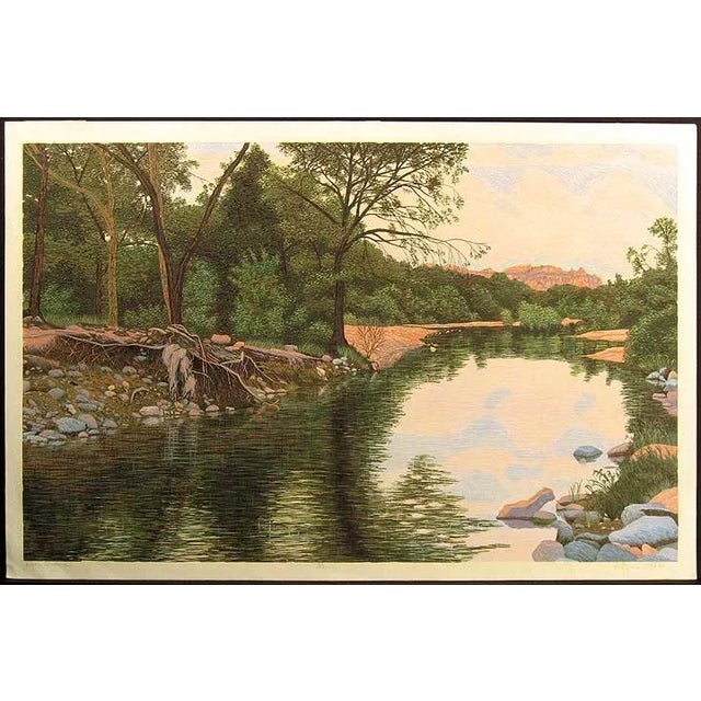 "Near Sedona" by Gordon Mortensen Limited Edition Reduction Woodcut Hand Signed by the artist Paper Size: 26" x 40" Image...