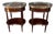Bouillotte Tables with Marble Tops, Brass Galleries and Drawers, 1950s, Set of 2 For Sale