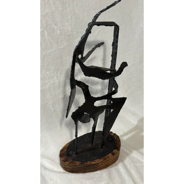 Mid- Century Brutalist Raw Welded Metal Sculpture “ Piano Man “- 21”h For Sale - Image 4 of 6
