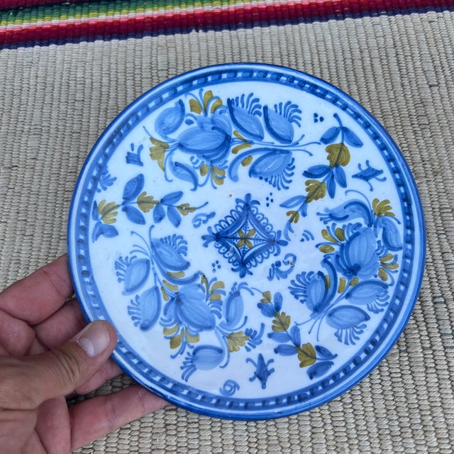 Vintage Guertes Talavera Polychrome Decorated Plate, Spain, Circa 1970's For Sale - Image 6 of 12