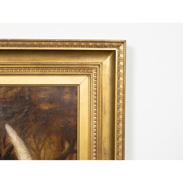 English Oil on Canvas Painting Depicting a Bloodhound Dog, Signed and Dated For Sale - Image 12 of 12