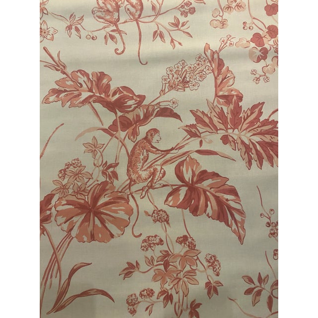 1990s Scalamandre "Ouistiti" Monkey Print Fabric in Red - 1 Yard For Sale - Image 10 of 10