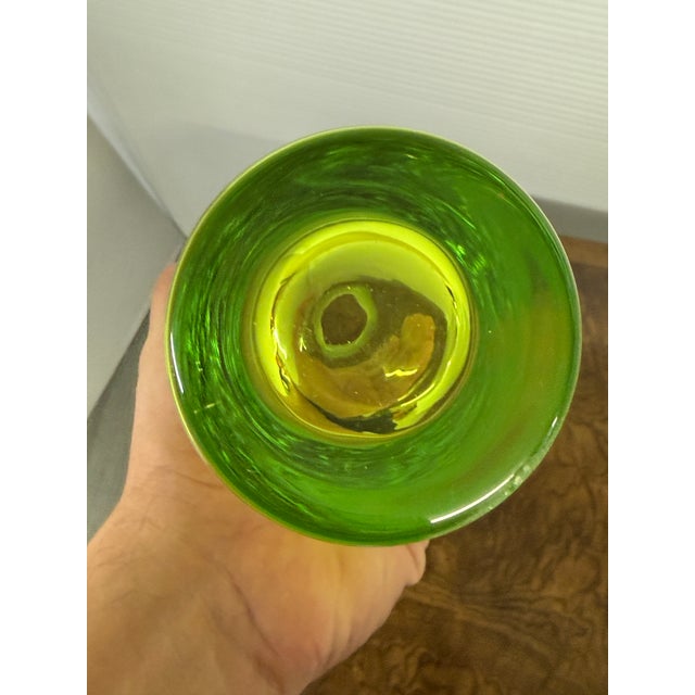 Cylindrical Lime Green Tall Vase For Sale - Image 12 of 12