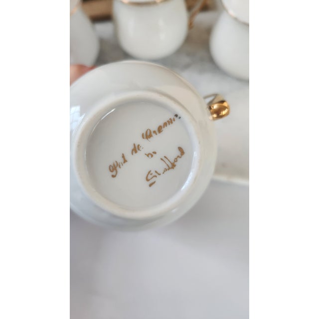 Vintage Strafford White & Gilt Pots De Crème - Set of 4 For Sale - Image 13 of 18