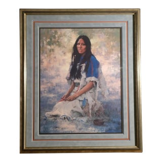 1982 Howard Terpning "Woman of the Sioux" Signed Limited Edition Lithograph, Framed For Sale