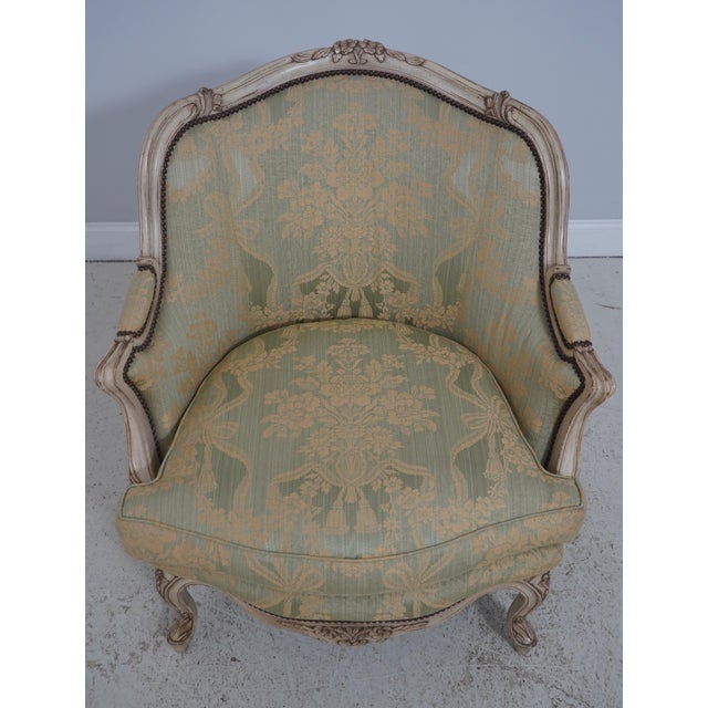 Age: Approx: 20 Years Old Details: Factory Distressed Painted Finish Frames Down Seat Cushion Fine Carved Details High...