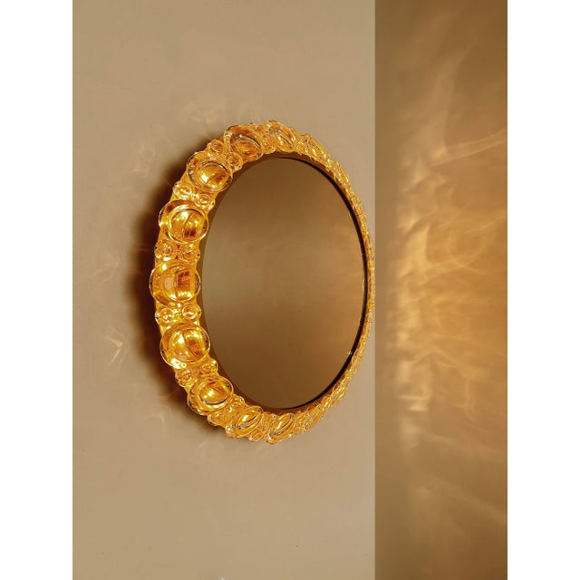 Vintage Illuminated Crystal Brass Mirror from Palwa, 1960s For Sale - Image 11 of 18