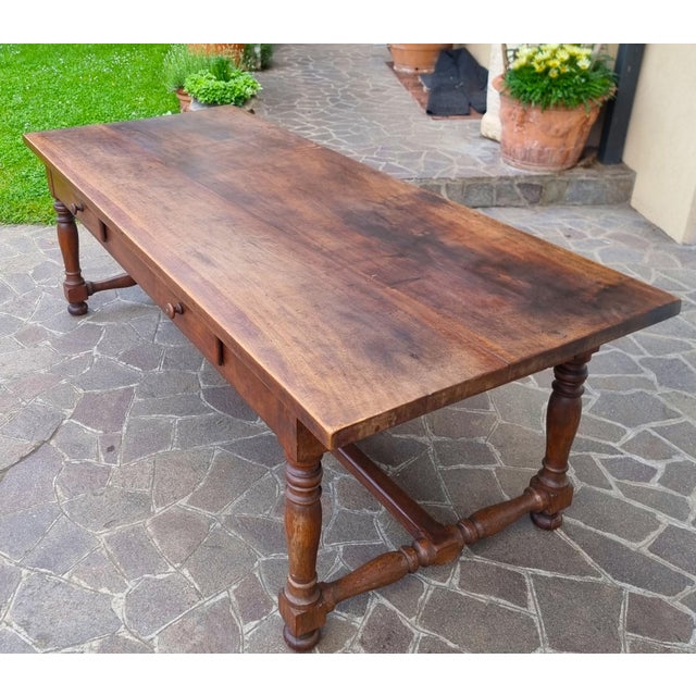Large Antique Tuscan Walnut Refectory Table, 1770 For Sale - Image 11 of 15