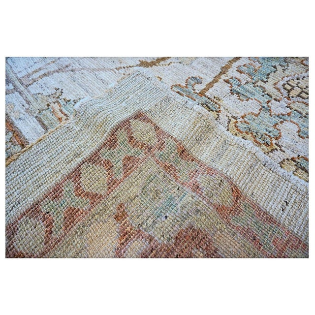 Turkish Donegal Wool & Hemp 13x18 Ivory, Tan & Rust Handmade Area Rug #1140073 For Sale - Image 11 of 11
