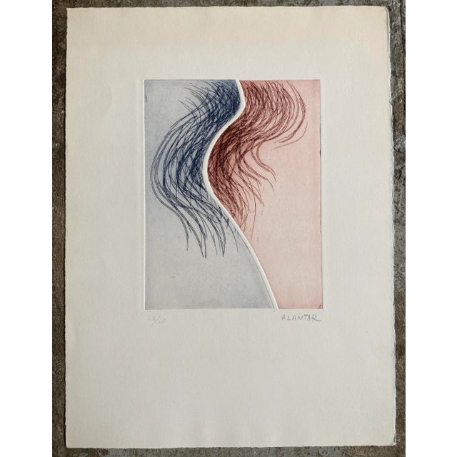 Erdal Alantar (born 1932) two plate etching on paper. Signed lower right.