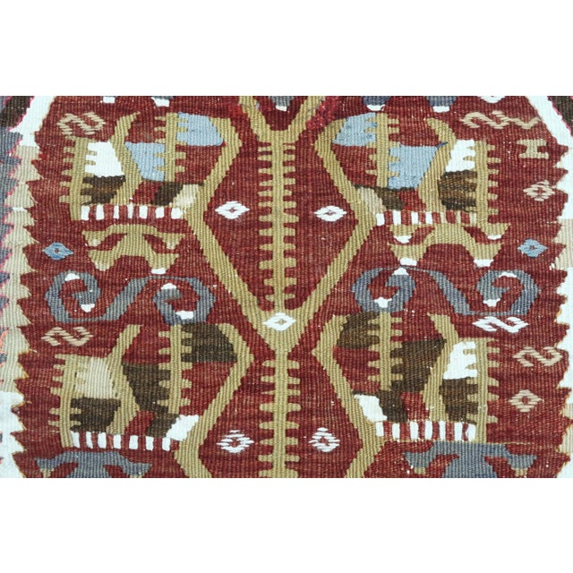 Textile Vintage Turkish Kilim Flat Weave Rug For Sale - Image 7 of 11