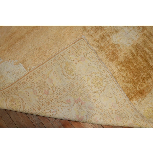 Zabihi Collection Rich Antique Turkish Silk Cotton Rug - 9'2" x 12'10" For Sale - Image 9 of 12