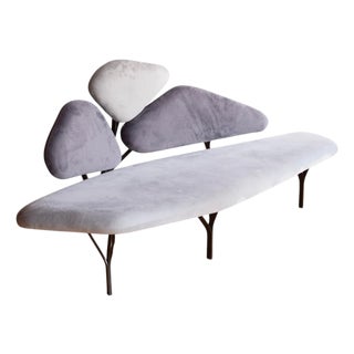French Steel and Upholstered "Borghese" Sofa by Noe Duchaufour-Lawrence For Sale