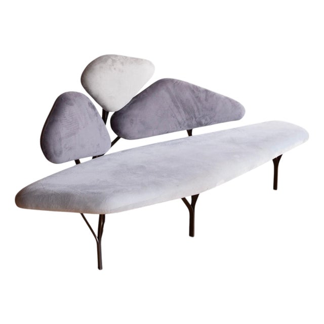 French Steel and Upholstered "Borghese" Sofa by Noe Duchaufour-Lawrence For Sale