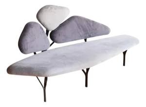 French Steel and Upholstered "Borghese" Sofa by Noe Duchaufour-Lawrence