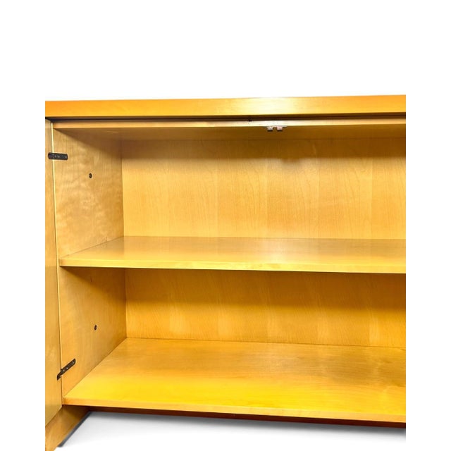 Birch Wood and Brass Sideboard by Pierre Balmain, 1980 For Sale - Image 17 of 18