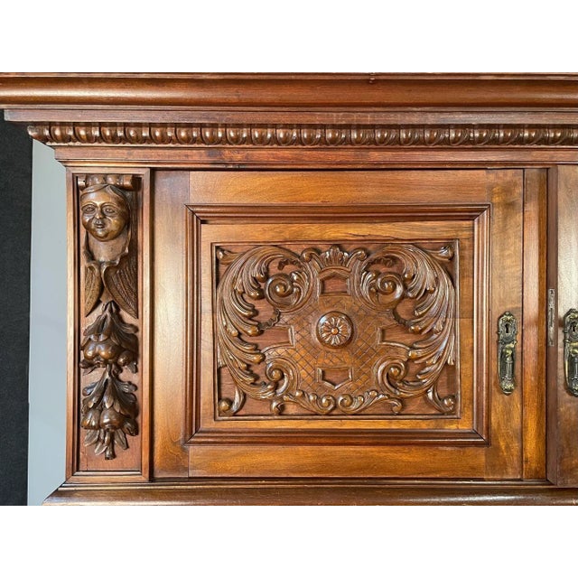 R. J. Horner Victorian Sideboard, Full Griffins, Figural, 1880s, Refinished For Sale - Image 4 of 13