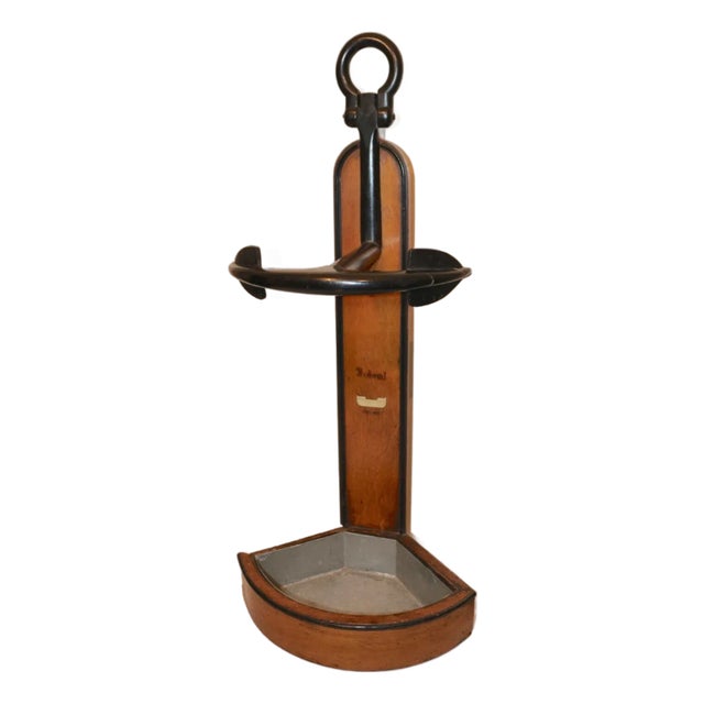 Rare Antique 1800's J Hope Handmade Anchor Nautical Umbrella Cane Holder Stand For Sale