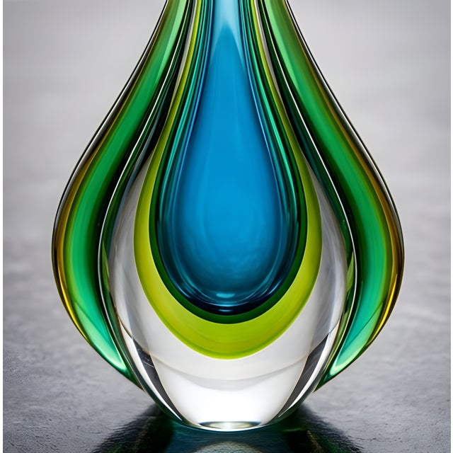 Mid-Century Modern Murano Style Teardrop Art Glass Sculpture For Sale - Image 6 of 8