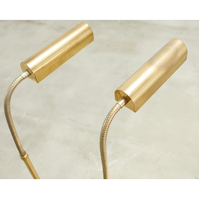 Pair of Mid-Century Brass Adjustable Pharmacy Floor Lamps For Sale In Sacramento - Image 6 of 18
