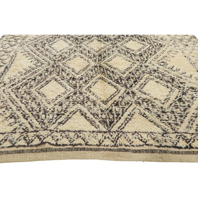 Tribal Late 20th Century Vintage Moroccan Beni Ourain Rug, 06'01 X 09'09 For Sale - Image 3 of 10