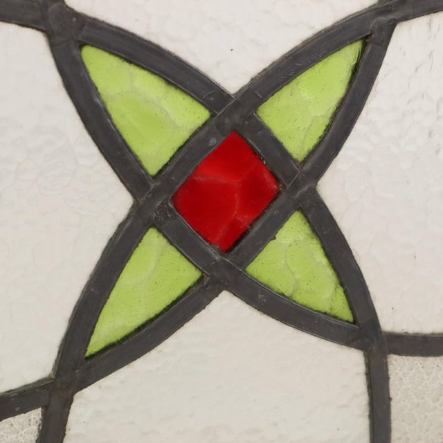 Art Deco Geometric Stained Glass Windows, Set of 2 For Sale - Image 11 of 12