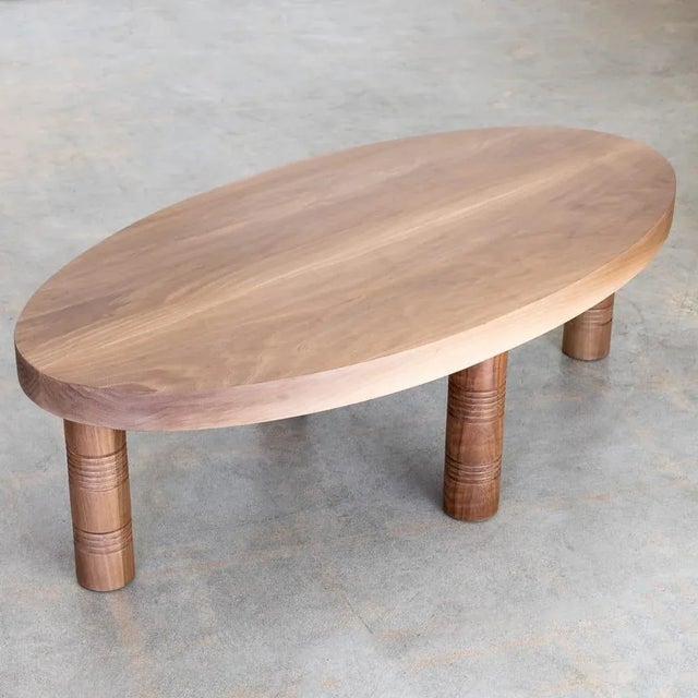 Panoplie Oval Coffee Table, Walnut | Chairish