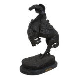 Frederic Reminton Rattlesnake Bronze Cowboy Sculpture For Sale