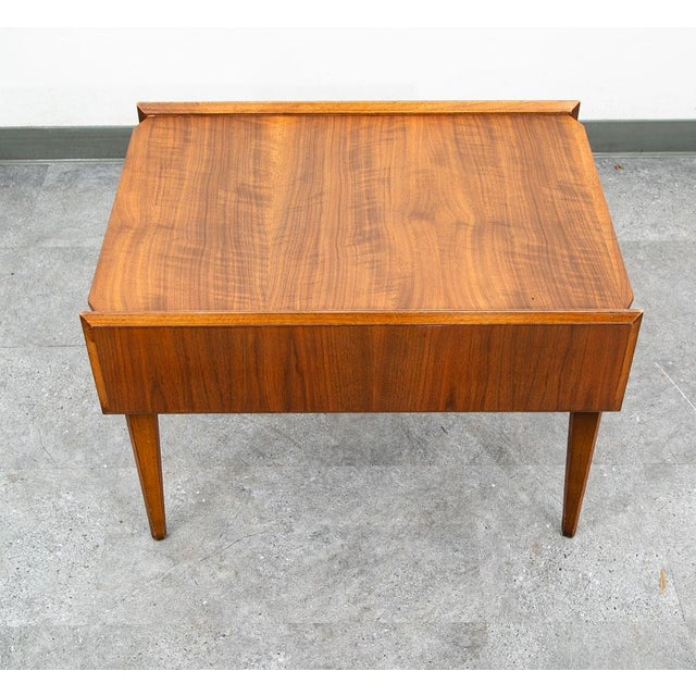 1960s Mid Century Modern Nightstand End Side Table Lane First Edition Walnut Drawer MCM For Sale - Image 9 of 12