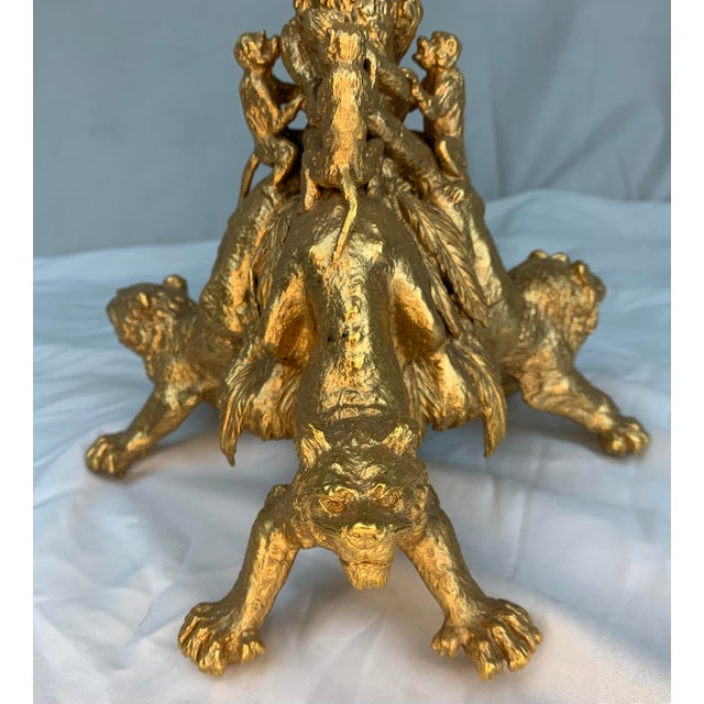 Vintage Gilded Bronze 10 Candle Candelabra For Sale In Los Angeles - Image 6 of 12