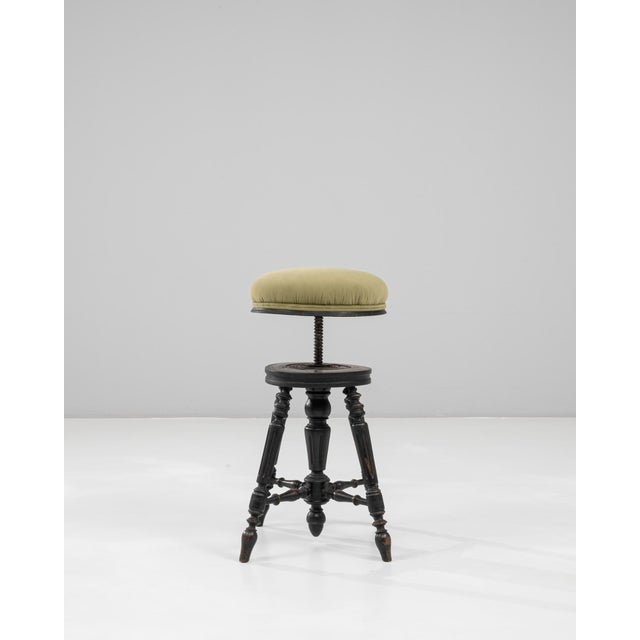 1920s French Victorian Upholstered Piano Stool with Turned Legs For Sale - Image 18 of 18