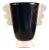 Vintage Black and White Ceramic Vase from Rometti, 1980 For Sale