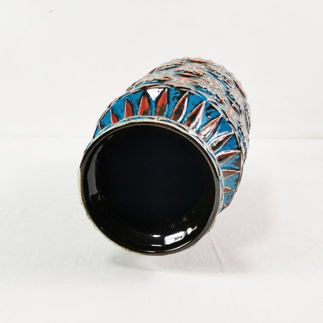 Blue Large Ceramic Vase from Bay Keramik, Germany, 1970s For Sale - Image 8 of 12