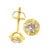 14K Yellow Gold Plated .925 Sterling Silver 3/4 Cttw Round Brilliant Cut Diamond Solitaire Milgrain Stud Earrings (K-L Color, I2-I3 Clarity) For Sale - Image 4 of 6