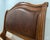 French Country Attributed Kreiss Collection King Sleigh Bed Frame – Solid Wood, Leather, Nailhead Trim For Sale - Image 3 of 8