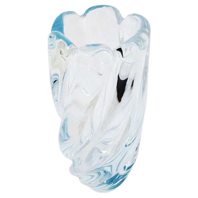 Vintage Waterfall Vase by Edvin Öhrström for Orrefors, Sweden, 1940s For Sale