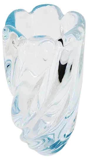 Vintage Waterfall Vase by Edvin Öhrström for Orrefors, Sweden, 1940s