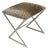 Matthew Izzo Home X Side Stool in Cheetah Velvet Upholstery and Polished Nickel X Base For Sale