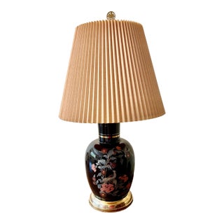 Mid 20th Century Chinoiserie Peacock Floral Lamp For Sale